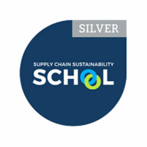 Silver Supply Chain Sustainability School badge on a white background