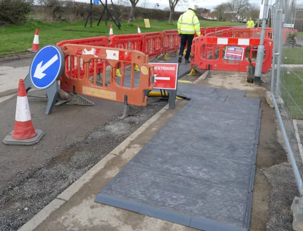 Image of FastCoverPlus being used for a pedestrian walkway