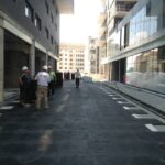 Temporary pavement protection in city centre
