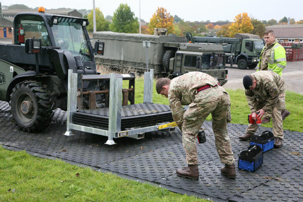 Temporary roadway for military use