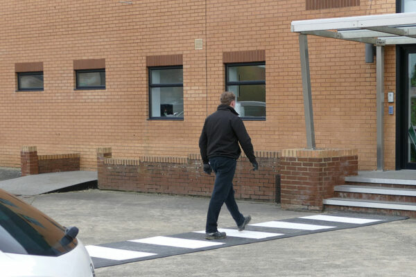 Temporary pedestrian walkway hi-vis