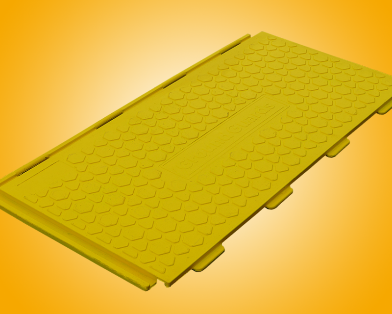 Walkway tread ground protection mat yellow