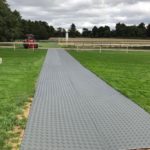 Temporary walkway across race course