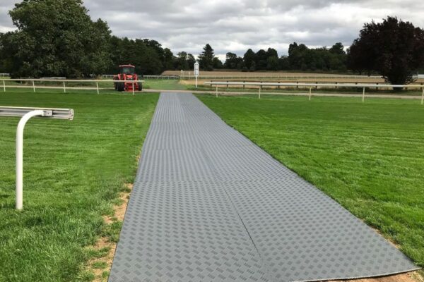 Temporary walkway across race course