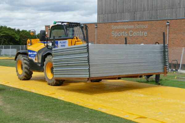 Temporary roadway at school