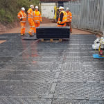 Temporary ground protection at railway site
