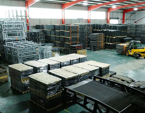 plastic mats stored in warehouse