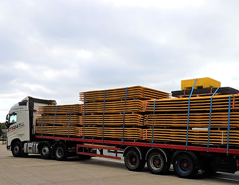 heavy duty mats loaded onto HGV