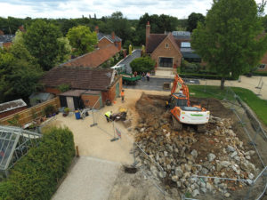 aerial view housebuilding site