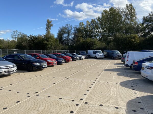 large temporary car park remote access
