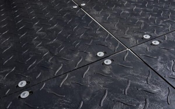 close up of mat roadway tread pattern