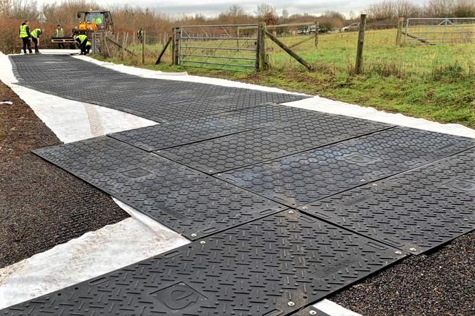 Temporary access road across farmland remote access