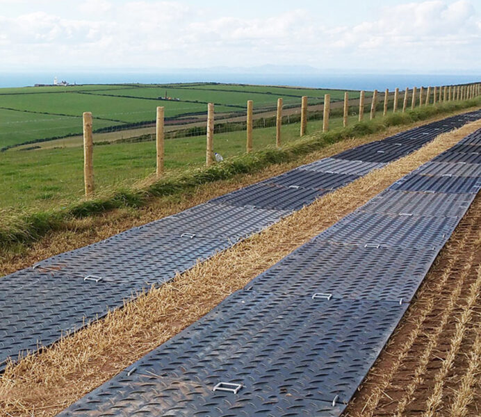 twin trackway remote access across corn field