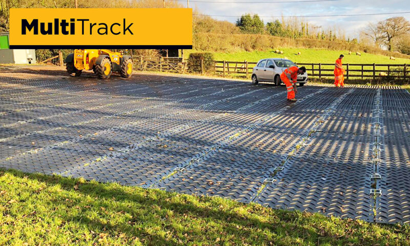 temporary car park in grass field farm